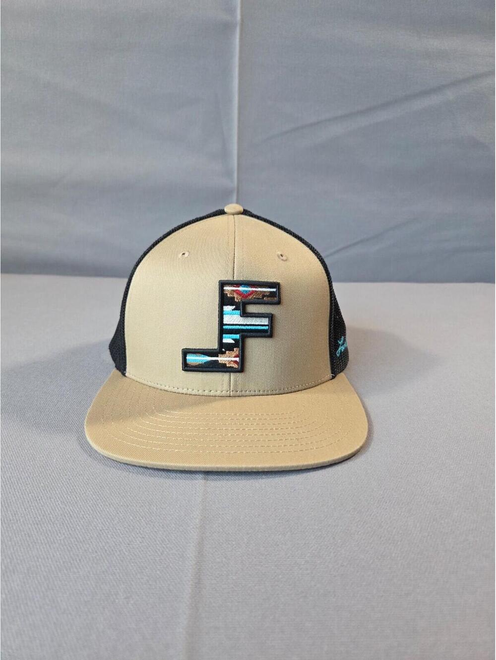 Lane Frost Snapback Hat Western Rodeo Tan Black Cap Flat Bill
